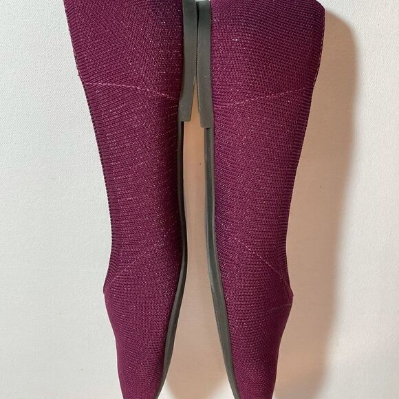 Hush Puppies size 8 Wide Sadie knit Ballet Flat Burgundy sparkle like Rothy - Picture 4 of 14